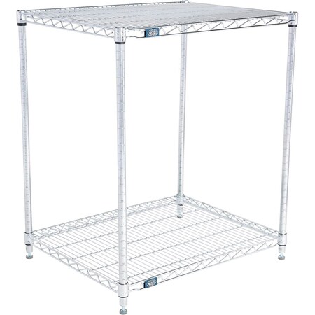 Nexel 2 Shelf, Chrome Wire Shelving Unit, Starter, 30inW x 24inD x 34inH B3124498